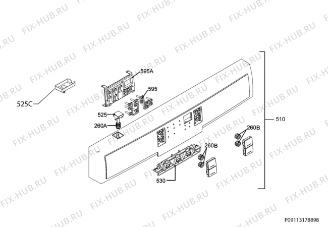 Схема №9 F55520W0 с изображением Блок управления для посудомоечной машины Aeg 973911546043028